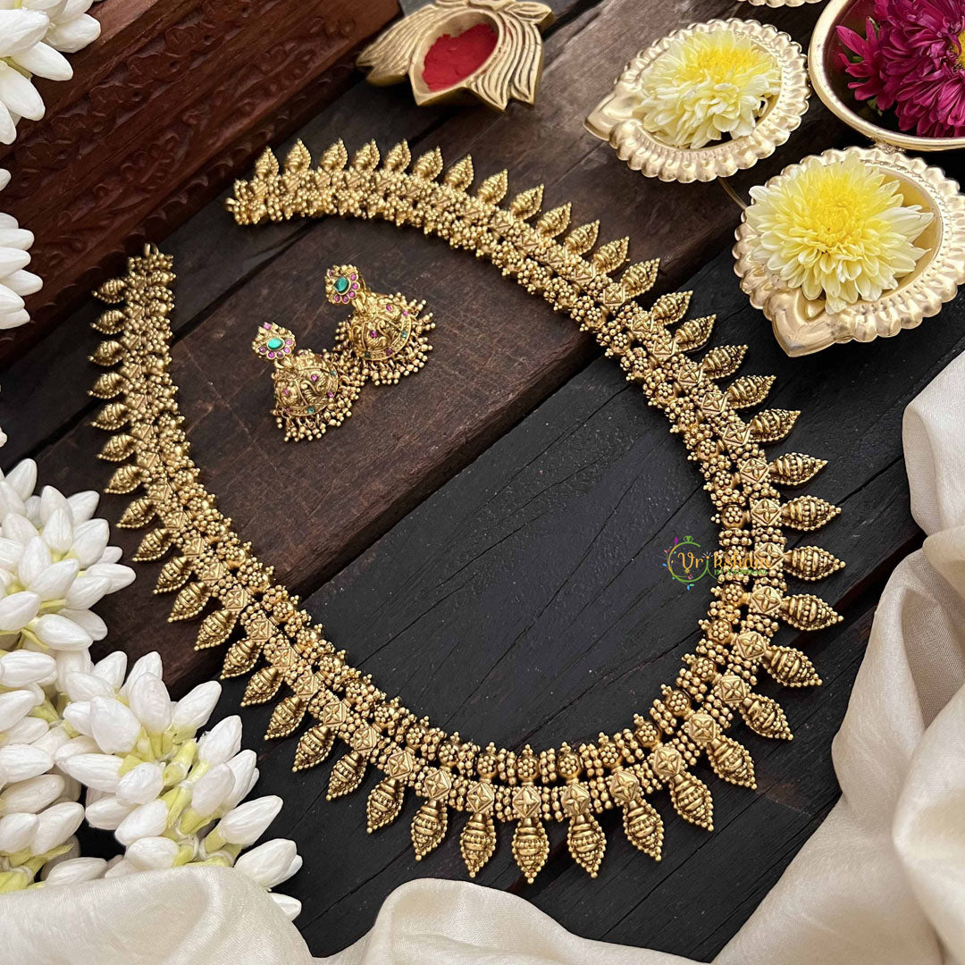 Vriksham Ethnic Temple Gold Toned With Lakshmi Motif Long Neckpiece-G20549