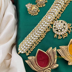 Classic White Stone Half Moon Style Choker-Vriksham-G22512