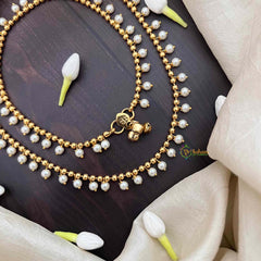 Vriksham Unique Gold & Pearls Anklet-G21244