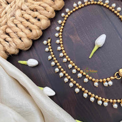 Vriksham Unique Gold & Pearls Anklet-G21244