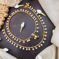 Vriksham Unique Gold & Pearls Anklet-G21244