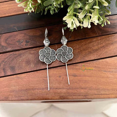 Vriksham Oxidized Silver Floral Style Bugadi -S1122