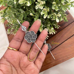 Vriksham Oxidized Silver Floral Style Bugadi -S1122