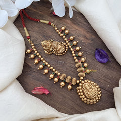 Premium Gold Beaded Lakshmi Pendant Mala-G15040