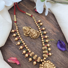 Premium Gold Beaded Lakshmi Pendant Mala-G15040