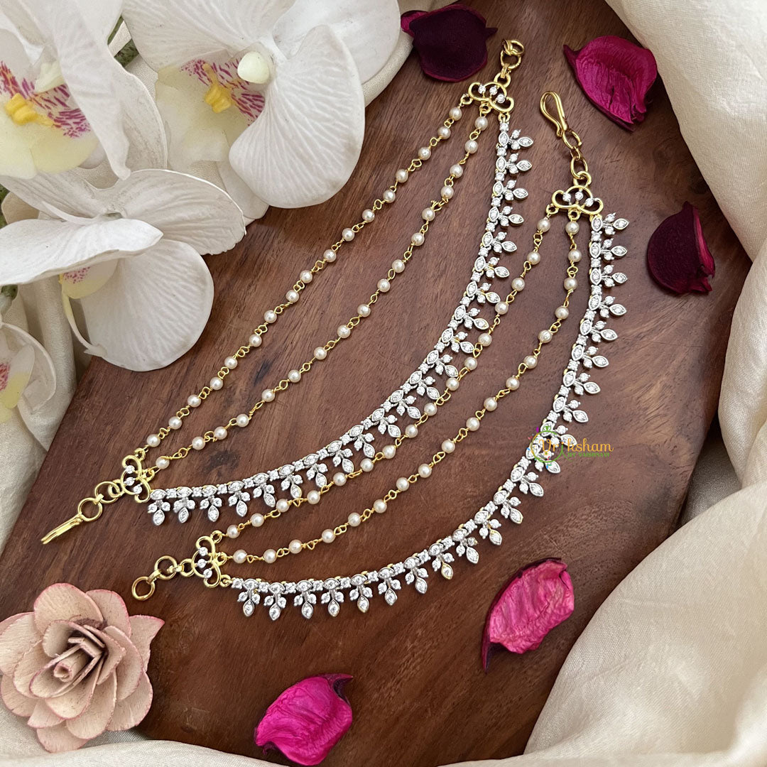 Vriksham South Indian Style Pearl & AD Stone 3 Layer With Pearls Maatil-G19965