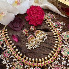 Traditional Jadau Kundan Guttapusalu-Rice Pearl-J2327