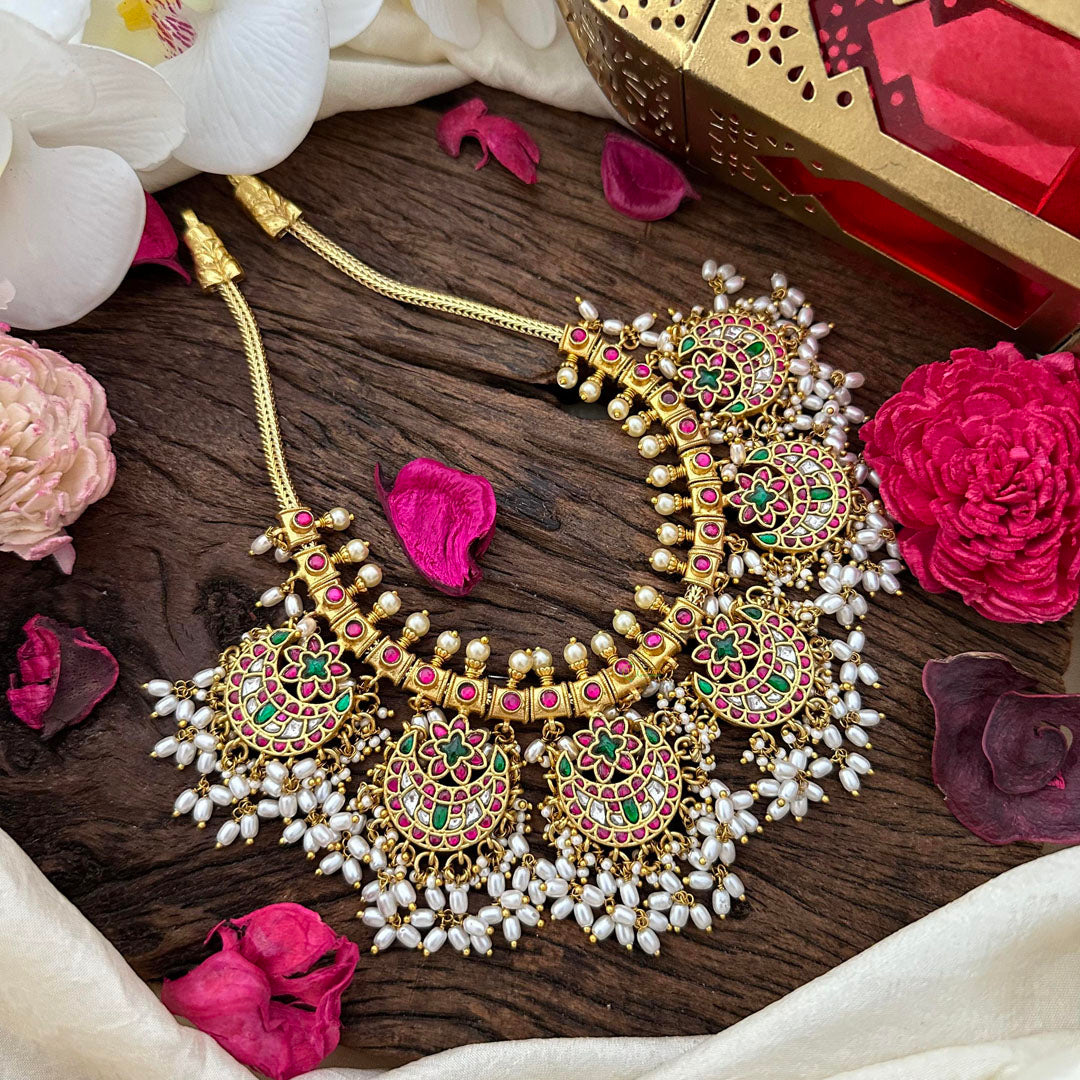 Elegant Jadau Kundan Guttapusalu-Rice Pearl-J2324