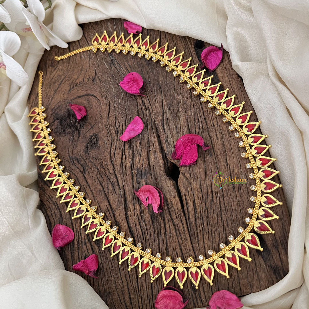Vriksham Symbolic Red Stone Kerala 60 Manga Neckpiece-G18944