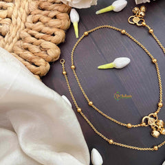 Vriksham Elegant Golden Ball Look Chain Anklets-G21221