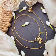 Vriksham Elegant Golden Ball Look Chain Anklets-G21221