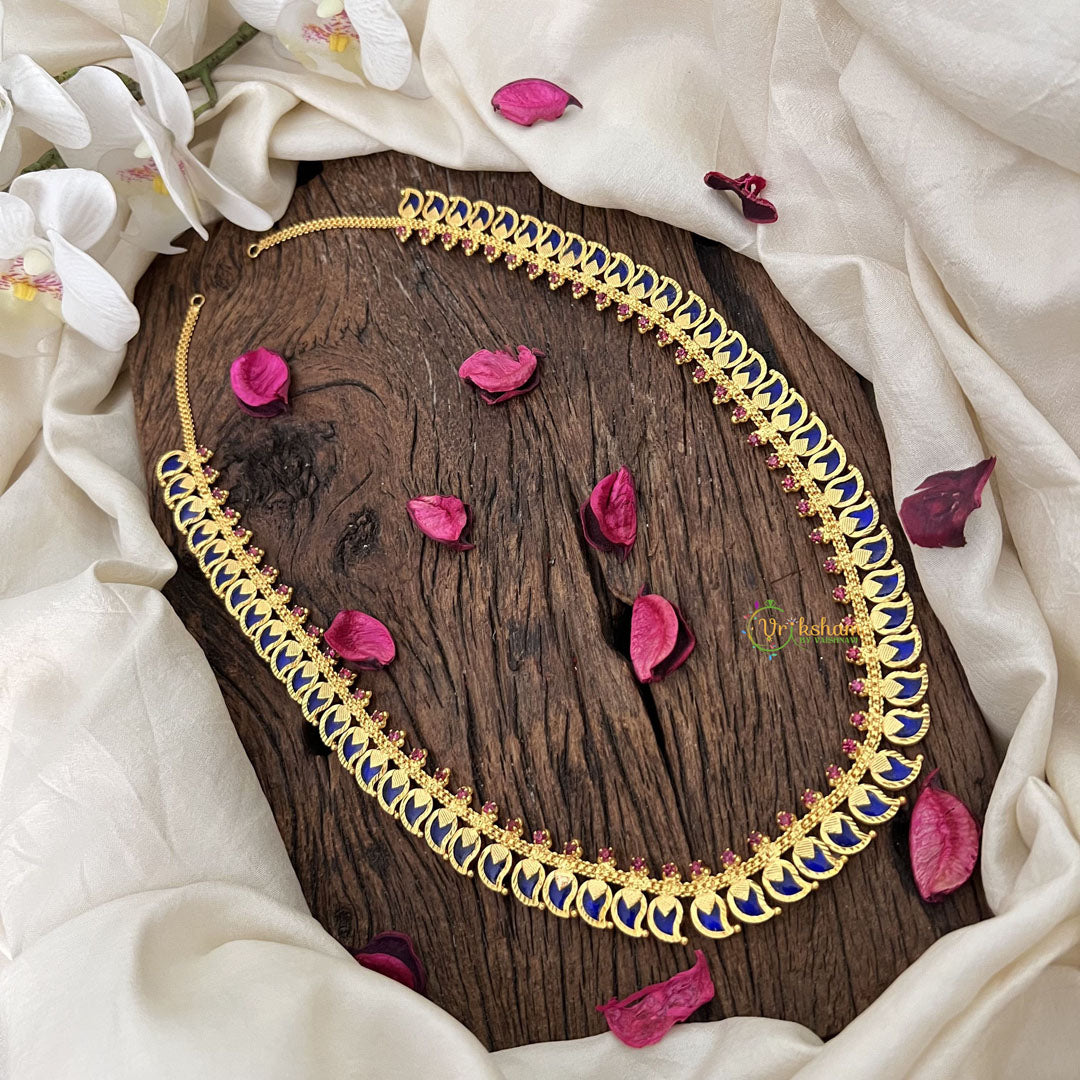 Vriksham Traditional Kerala Manga Neckpiece-60 Manga-Blue-G18945