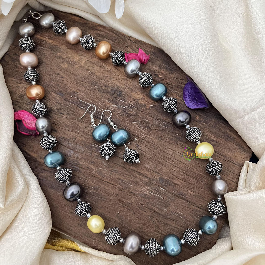 Elegant White Tone Alike Multicolor Pearl Mala-G15017