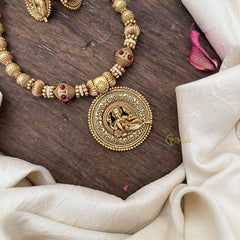 Premium Gold Look Alike Beaded Ganesha Pendant Mala-G15042