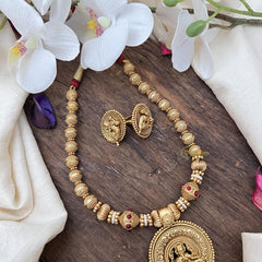 Premium Gold Look Alike Beaded Ganesha Pendant Mala-G15042