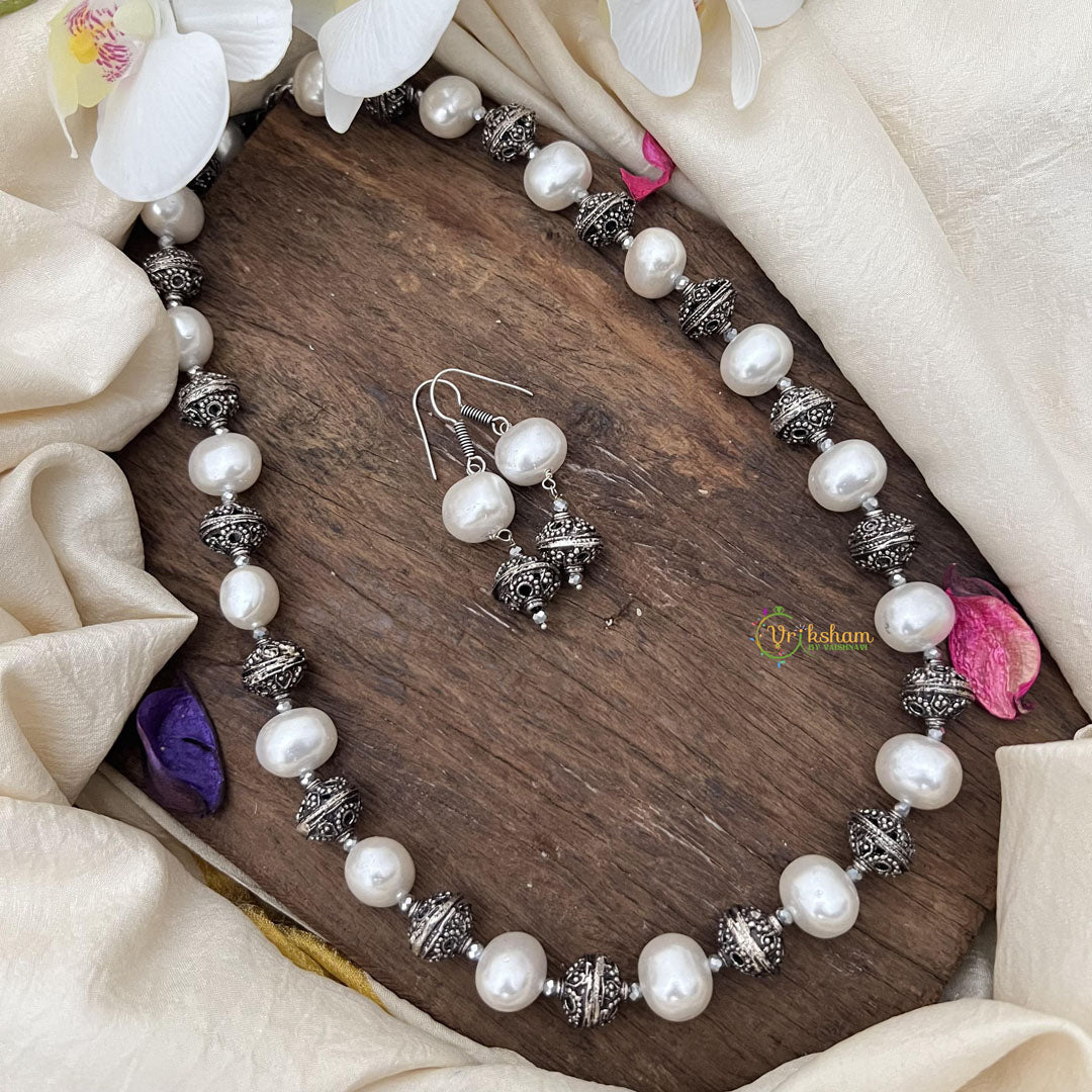 Elegant White Tone Alike Pearl Mala-G15018