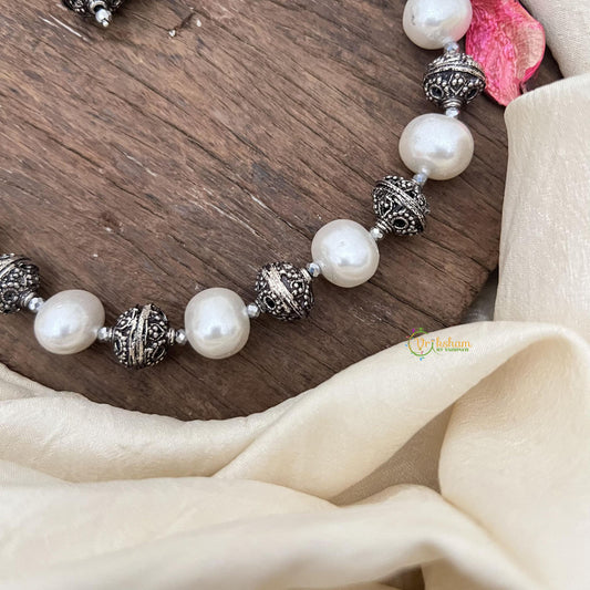 Elegant White Tone Alike Pearl Mala-G15018