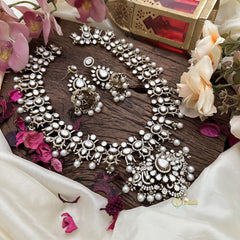 Premium White Victorian Diamond Long Neckpiece-VV1866