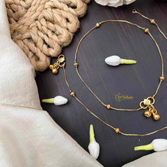 Vriksham Simple Golden Look Chain  Dot Style Anklets-G21223