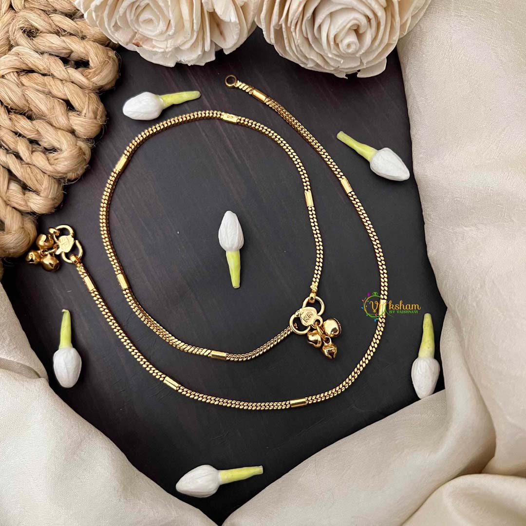 Vriksham Minimalist Gold Lightweight Daily Wear Anklets-G21225