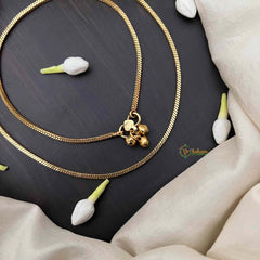 Vriksham Elegant Gold-Plated Chain Lightweight Daily Wear Anklets-G21226