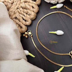 Vriksham Elegant Gold-Plated Chain Lightweight Daily Wear Anklets-G21226