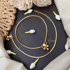 Vriksham Elegant Gold-Plated Chain Lightweight Daily Wear Anklets-G21226