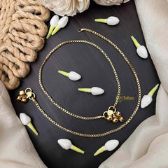 Vriksham Simple Dock Chain Golden Lightweight Daily Wear Gold Anklets-G21229