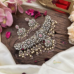 Unique Victorian Diamond Baby Pink Neckpiece-VV1873