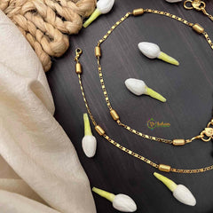 Vriksham Traditional Rice Gold Bead Lightweight Daily Wear Anklets-G21224