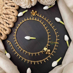 Vriksham Traditional Wavy Droplet Gold Anklets-G21230