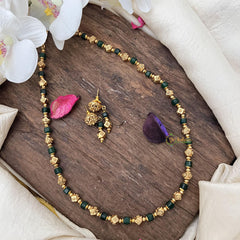 Golden Polish Beaded Mala-Green-G15030