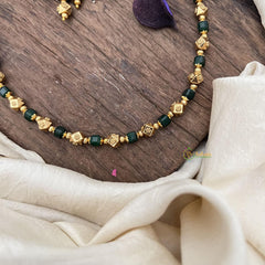 Golden Polish Beaded Mala-Green-G15030