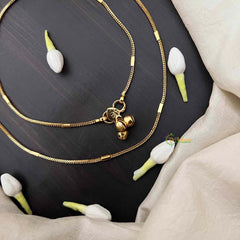 Vriksham Graceful Gold Chain Square Bar Anklet-G21231