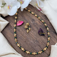 Golden Polish Beaded Mala-Green-G15030