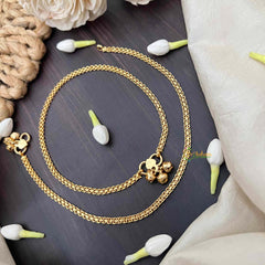 Vriksham Classic Double-Chain Gold Traditional Lightweight Daily Wear Anklets-G21227