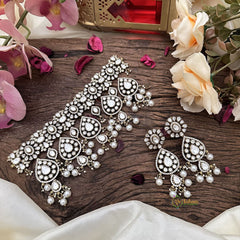 Stylish White Victorian Diamond Choker-Pearls-VV1859