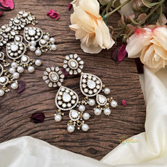 Stylish White Victorian Diamond Choker-Pearls-VV1859