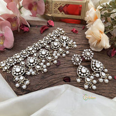 Stylish White Victorian Diamond Choker-Pearls-VV1859