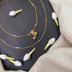 Vriksham Minimalist Square Bar Cascade Wave Style Anklet-G21233