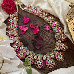 Elegant Floral Jadau Kundan Neckpiece-J2309