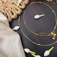 Vriksham Minimalist Square Bar Cascade Wave Style Anklet-G21233