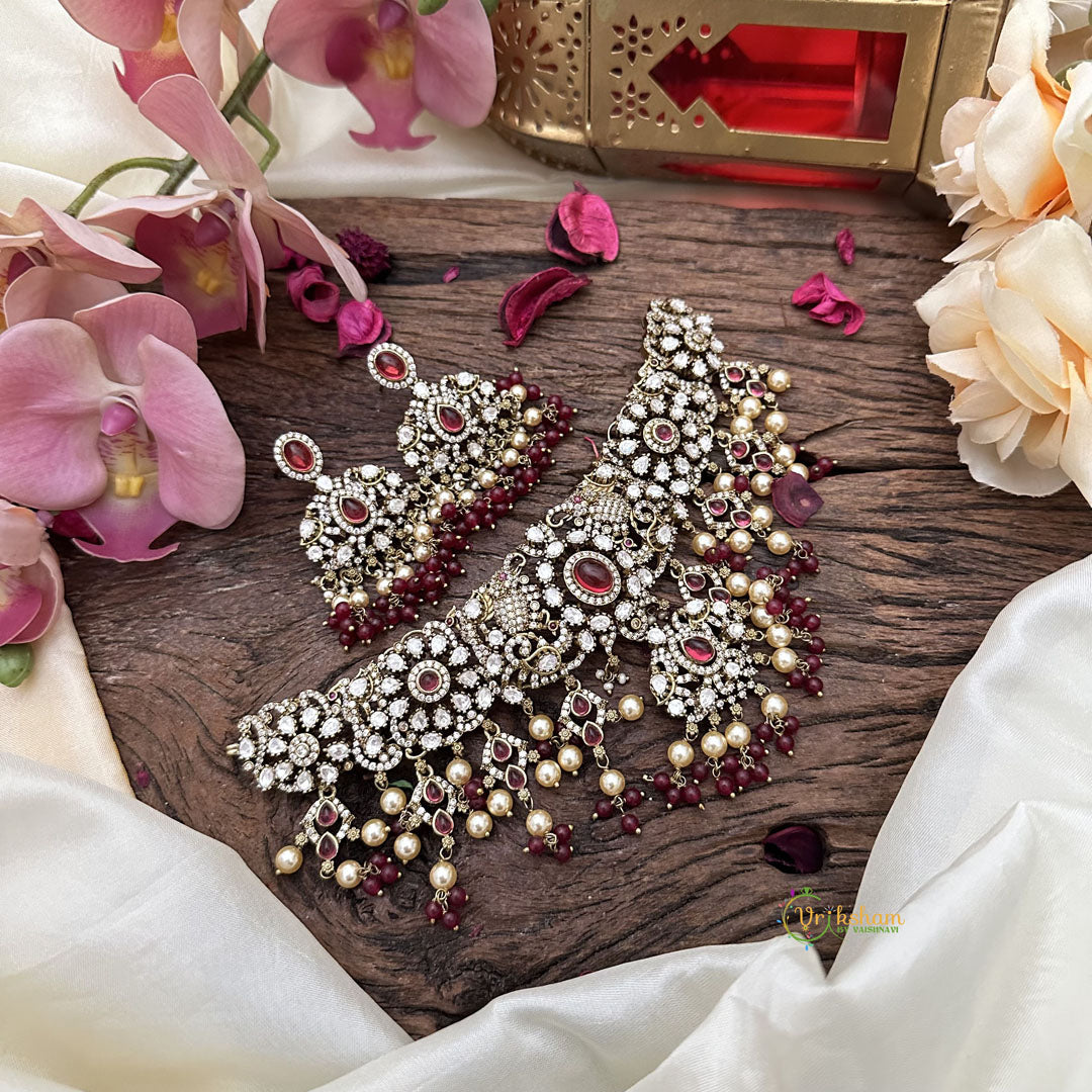 Unique Victorian Diamond Red Neckpiece-VV1872