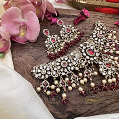 Unique Victorian Diamond Red Neckpiece-VV1872