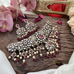 Unique Victorian Diamond Red Neckpiece-VV1872