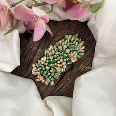 Vriksham Artificial Buds Gold Pollen Hair Pin-Green-HF-H1010