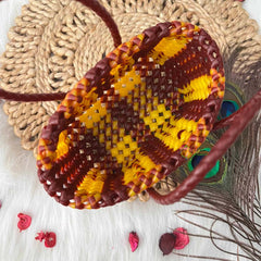 Vriksham Rich Maroon and Yellow Dual-Tone Woven Tote Bag-KRG2161