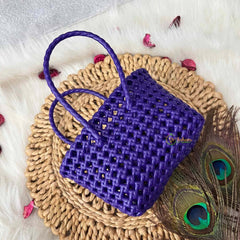 Vriksham Royal Deep Purple Woven Tote Bag-KRG2163