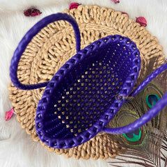 Vriksham Royal Deep Purple Woven Tote Bag-KRG2163