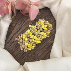 Vriksham Artificial Buds With Gold Pollen Hair Pin-Yellow-HF-H1019